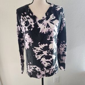 Athleta Coaster Luxe Printed V Neck Sweater Size Small